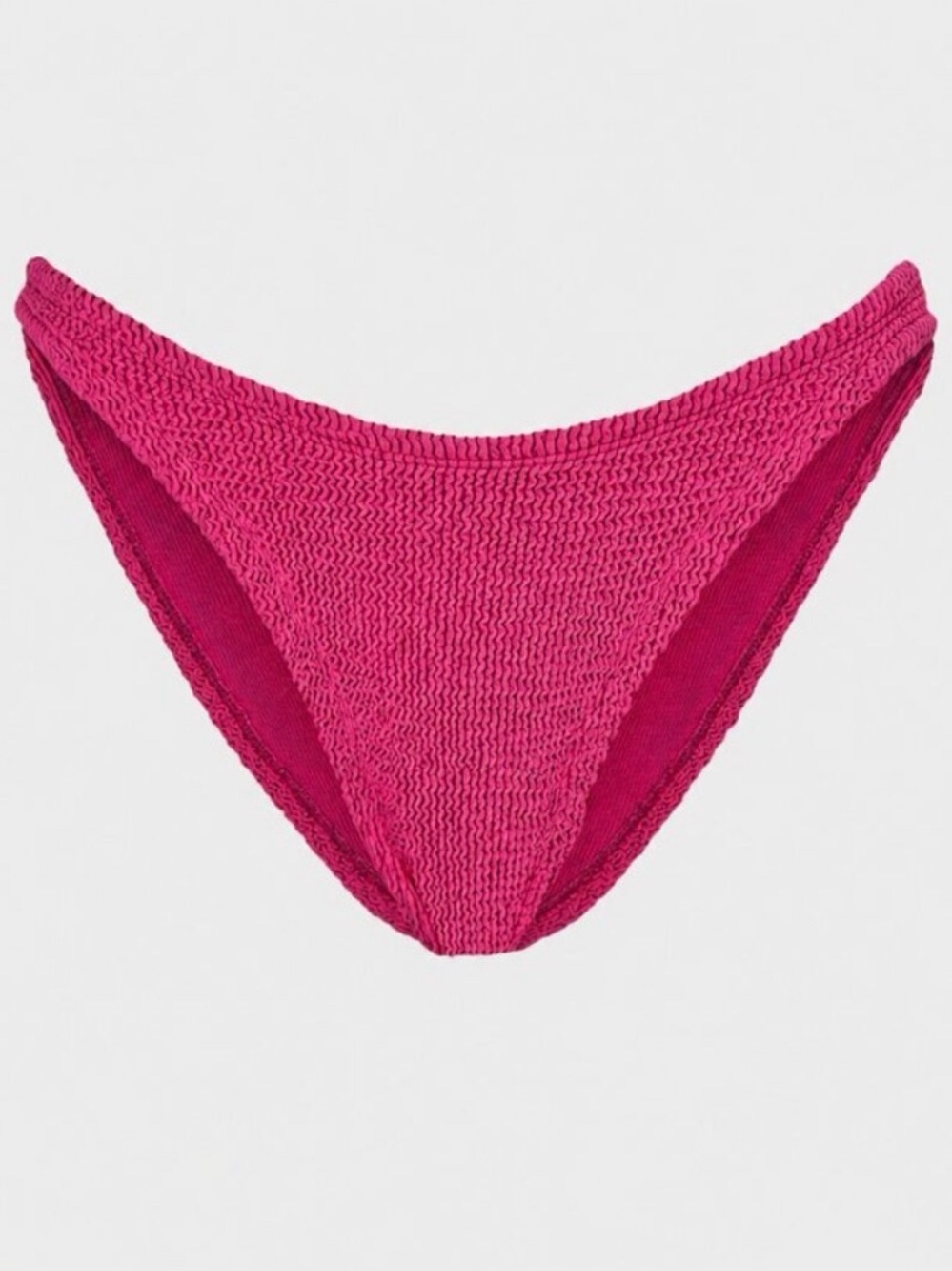 Hunza G Crinkle Bikini Bottom Hot Pink One Size Stretch Fit